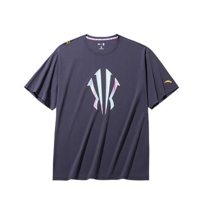 Футболка с круглым вырезом и надписью Kyrie Irving Series, удобная, универсальная, дышащая, с коротким рукавом, унисекс, фиолетовая 172431108-5