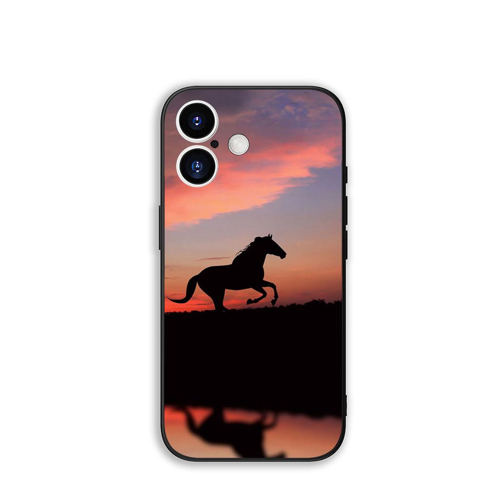 Cover Running Wild Horse Black for Motorola Moto G04 G13 G14 G22 G23 G20 G32 G34 G35 G64 G82 G84 G53 G60 G72 E14 E15 E13 Case