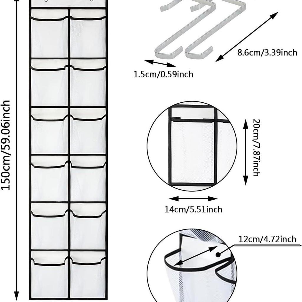 24-Grid Hanging Shoe Storage Organizer with Multi-Layer Pockets
