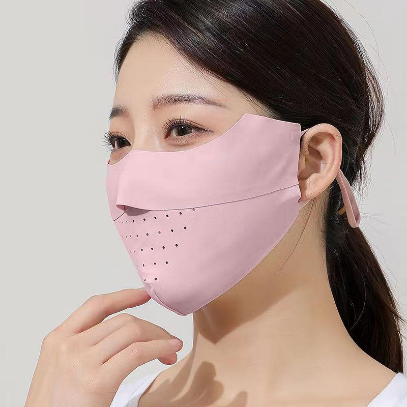 Ice Silk Face Mask Sun Protection Summer Breathable Men Women Outdoor Running Sports Mask