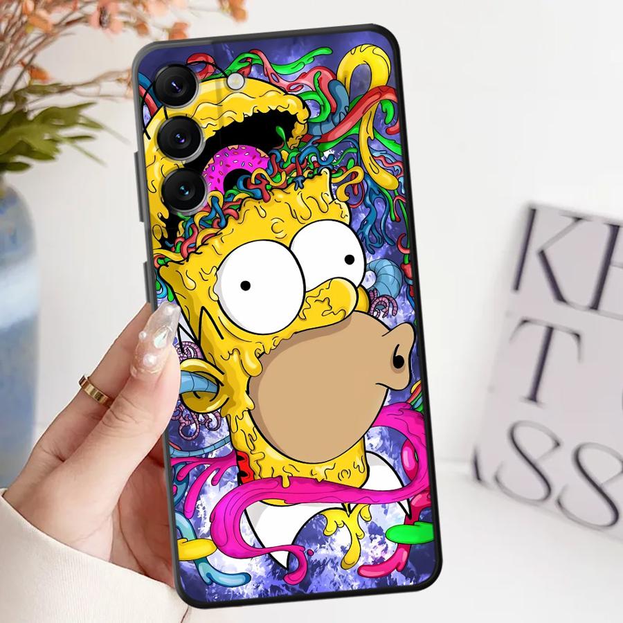 Черный Мягкий Чехол для Телефона для Samsung Galaxy A32 A25 A71 A41 A35 A26 A72 A24 A55 A36 A23 A53 A51 A73 A22 A52 Смешной Гомер