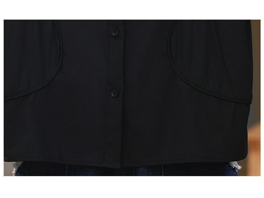 Женская рубашка с длинным рукавом из чистого хлопка - Популярная блузка осень/весна 2024