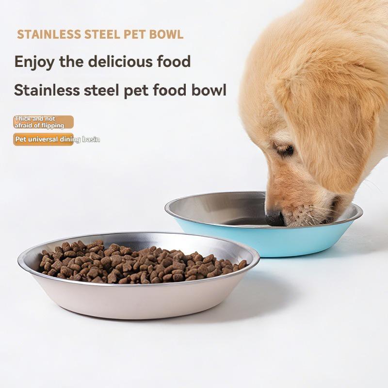 Stainless Steel Pet Bowl with Non-Slip Silicone Base, Durable Dog Cat Food Water Bowl, Multi-Color Available for pets