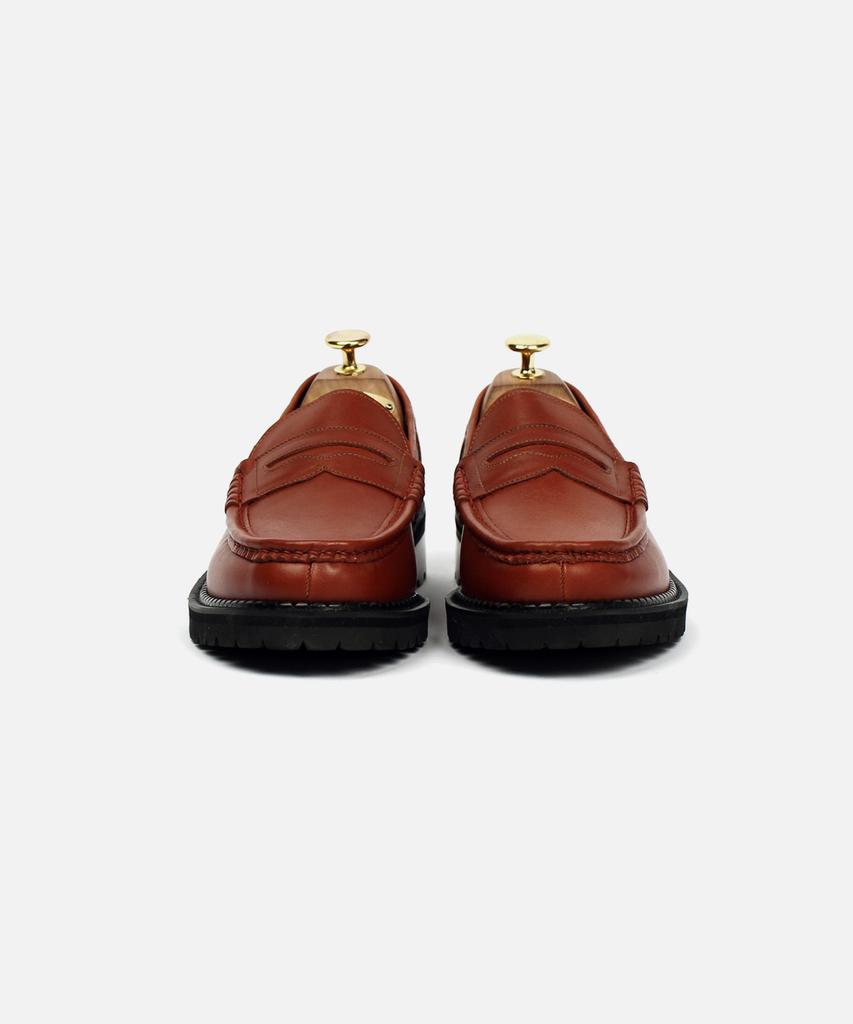 Custommood Richard Cowhide Penny Loafers (Burnt Brown)