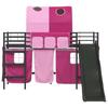 Kids Bunk Bed Black and Pink 75 x 190 cm Metal