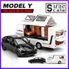 Масштаб 1/32 Tesla Model Y Caravan, металлический литой под давлением сплав, игрушечная модель автомобиля, грузовики для детей, игрушки, автомобили, коллекция для хобби