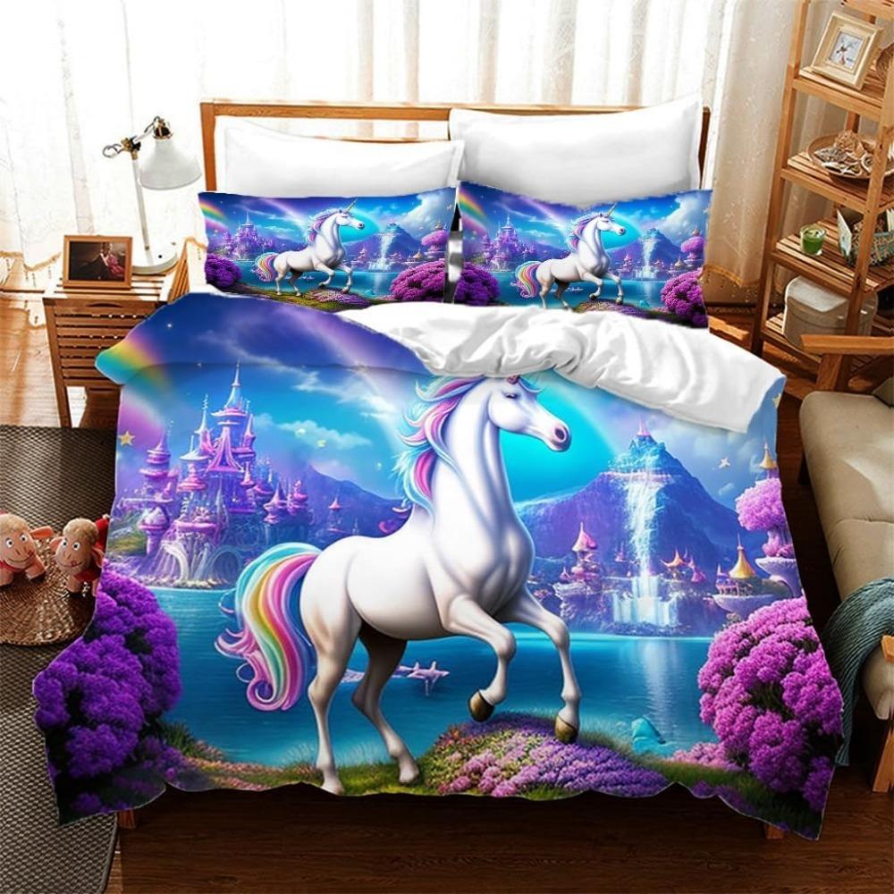 Божественное постельное белье с золотым ангельским мотивом, комплекты постельного белья из микрофибры, детское постельное белье для подростков с 3D-принтом животных, пододеяльник