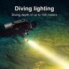 30W Professional Diving Flashlight IPX8 Waterproof Amphibious Powerful Torch White+Yellow Light Scuba Flashlights Underwater Lantern