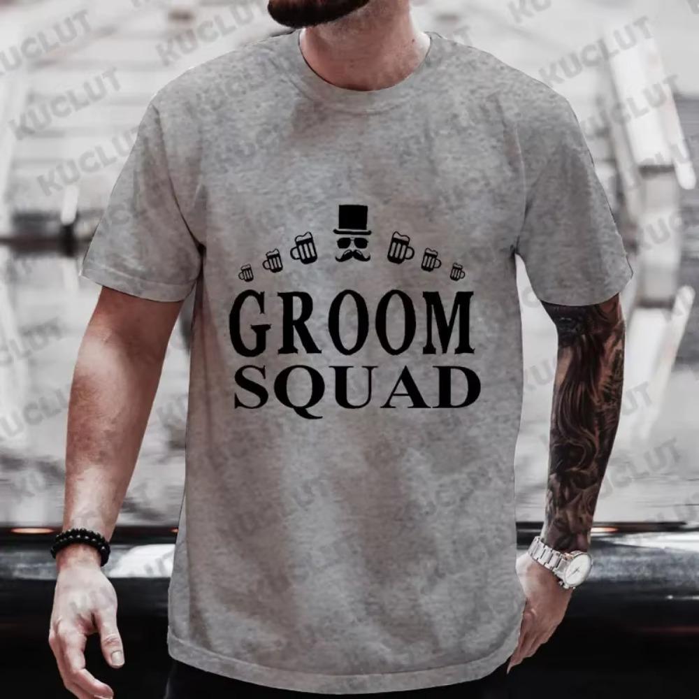 Groom Squad T Shirt Friends EVG Single Farewell Bachelor Party Tees Team Future Groom Wedding Tops Groomsman Best Man Streetwear