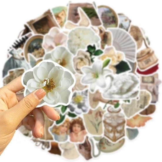 50 шт./компл. наклейки, винтажные граффити, сделай сам, водонепроницаемые, самоклеящиеся, отличная липкость, противоскользящие, съемные, разные узоры, прозрачный принт, гитара