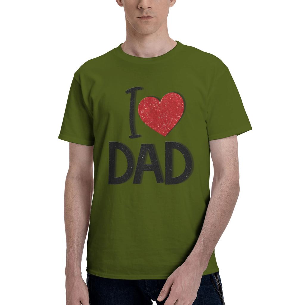 I love dad Men T Shirt Fathers Day Awesome Tees Short Sleeve Round Collar Pure Cotton New Arrival Clothes TShirt