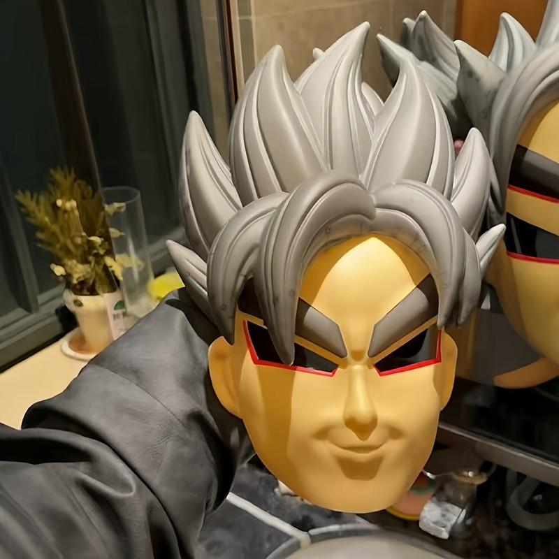 Hot Saiyan Glowing Mask Dragon Ball Glowing Mask Colorful Lights Fog Effects Creative Cosplay Goku Props Headgear Anime Fan Gift