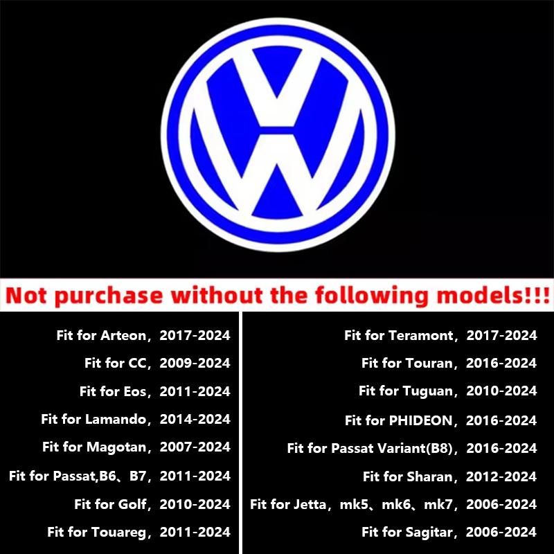 2 Для VW Passat B6 B7 B8 B9 Touareg Jetta GTI R Golf 5 6 7 MK6 MK7 Светодиодный Проектор на Дверь Автомобиля Приветственный Свет Призрачной Тени Аксессуары