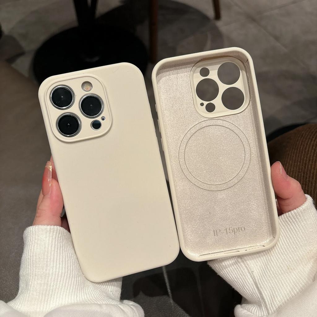Оригинальный жидкий силикон для чехла Magsafe для iPhone 17 16 15 14 12 13 17 Pro Max Air Магнитная беспроводная зарядка Мягкое покрытие под кожу