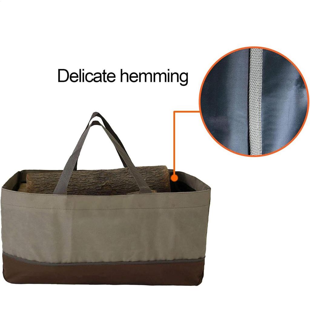 Heavy-Duty Firewood Carrier Bag - Large Capacity Log Transporter with Sturdy Handles, Durable Oxford cloth Material