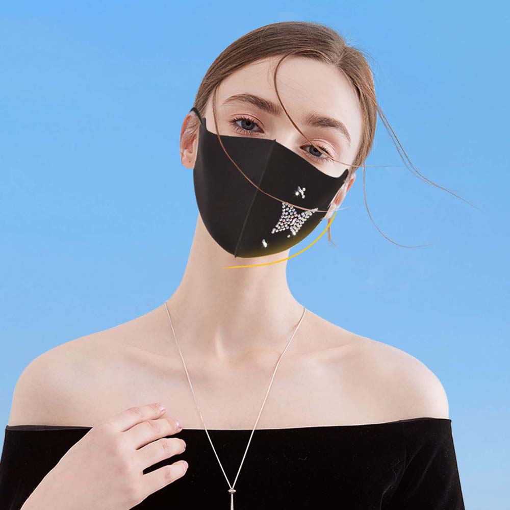 Rhinestone Ice silk Breathable Anti-Dust Anti-Pollution Dust Mask Face Mask Face Cover Health Care