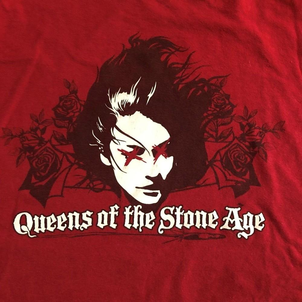 Queens of the Stone Age Girl with roses TShirt Unisex Cotton Tee AR438 Unisex T-Shirt