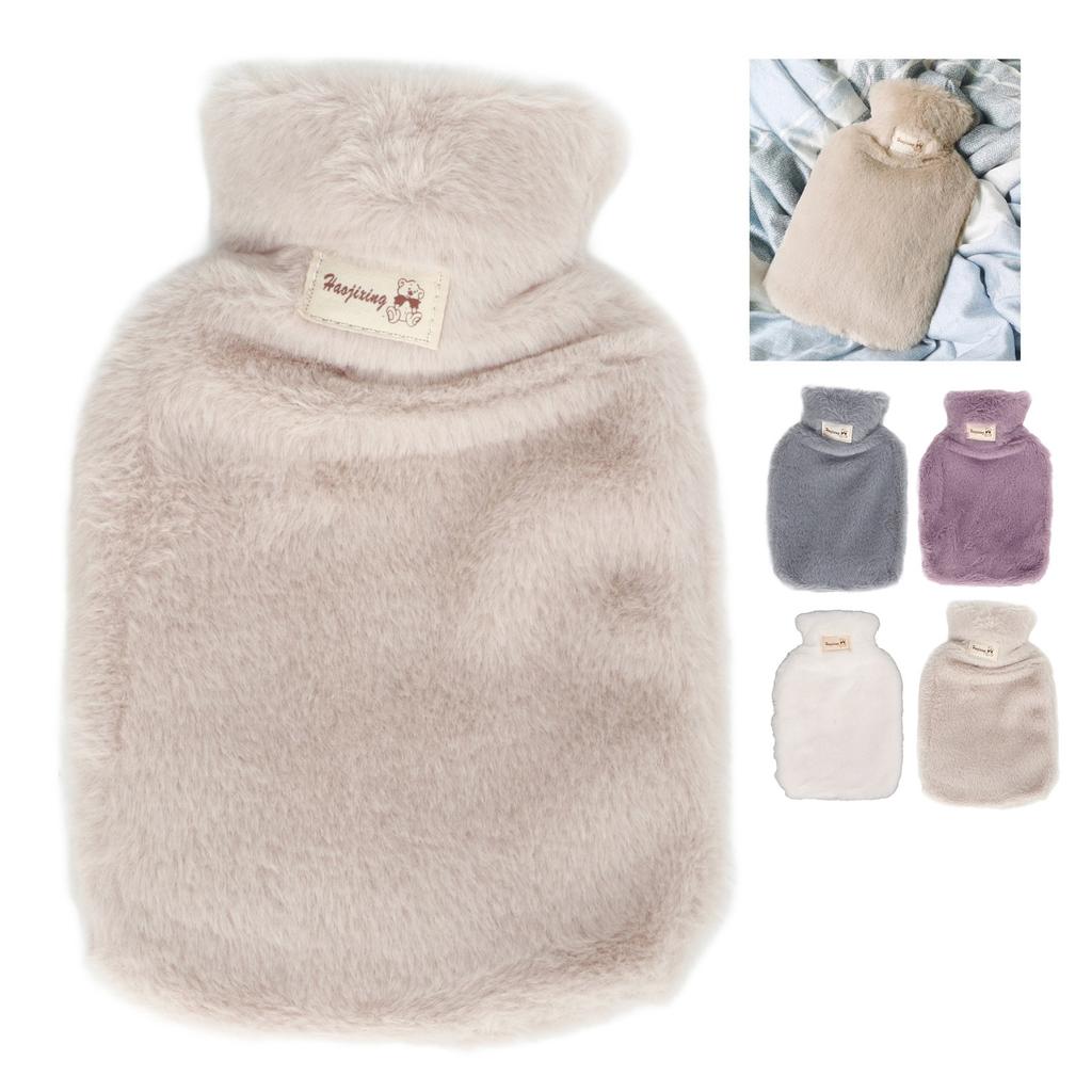 Мягкая грелка 1000 мл с широким горлом и нескользящей текстурой, теплая грелка с моющейся мягкой подкладкой