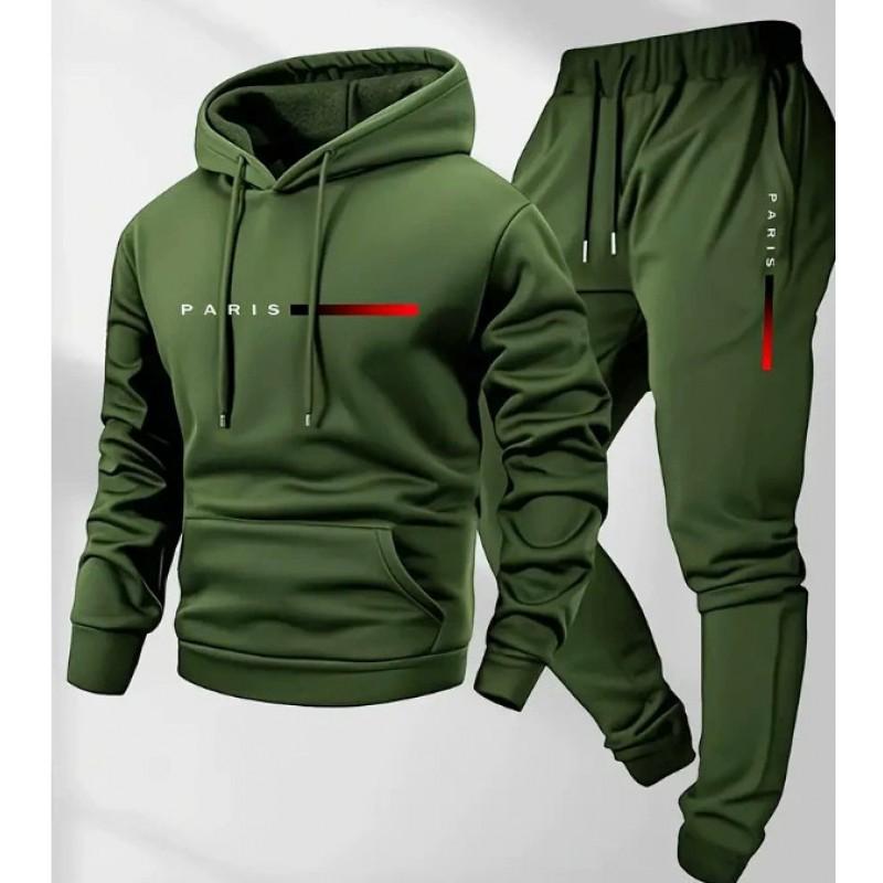 Mens Hooded Sweatshirt Tracksuit Set Cotton Blend Loungewear Young Adults