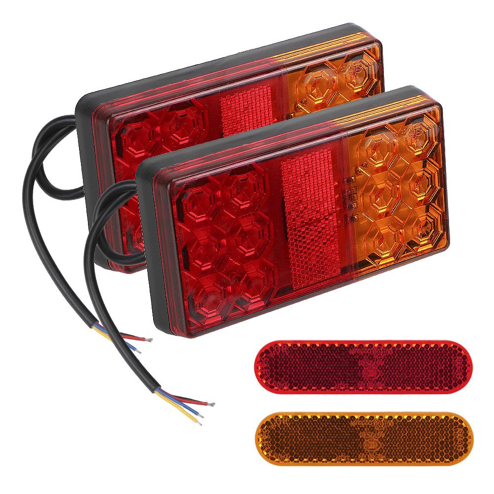 Светодиодный задний фонарь для автомобиля, грузовика, 1 пара, задний стоп-сигнал, задний фонарь для прицепа, каравана