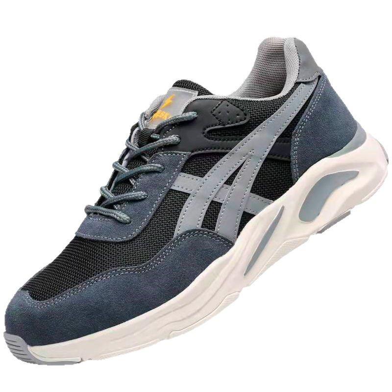 Мужская легкая защитная обувь со стальным подноском - Защита от ударов, Защита от проколов, Нескользящая, Износостойкая, Удобная рабочая обувь