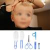 6pcs Convenient Daily Baby Nail Clipper Scissors Hair Brush Comb Manicure Care Kit Blue