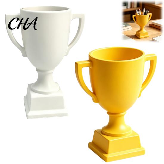 Desk Organizer for Office 3D Printed Trophy Pen Holder, Multifunctional Award Shaped Desktop Container, Unique Supplies Creative And Stationery