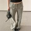 Women S Gray Green High Waist Wide Leg Flared Jeans Slim Fit For Petite Women