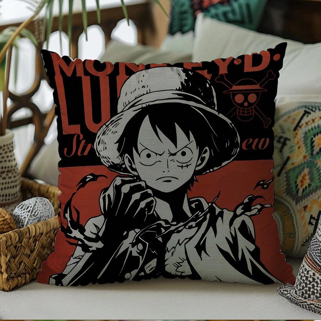 Наволочка с изображением Манки Д. Луффи из One Piece Эксклюзивная лимитированная серия для фанатов аниме Декор в тематике сокровищ для спальни студенческого общежития
