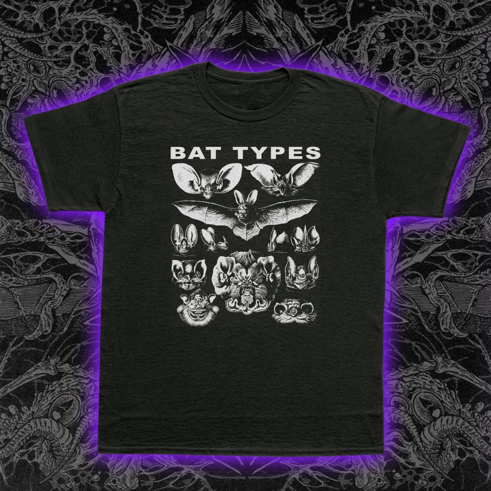 Футболка с изображением видов готических летучих мышей Chiroptera Darkwave Deathrock Виды Анатомическая футболка