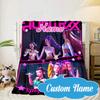 Custom Name KPop Cartoon Blanket bed sofa Blanket Flannel Blanket for Camping, Hiking, Picnic Essentials,gift for Fan family