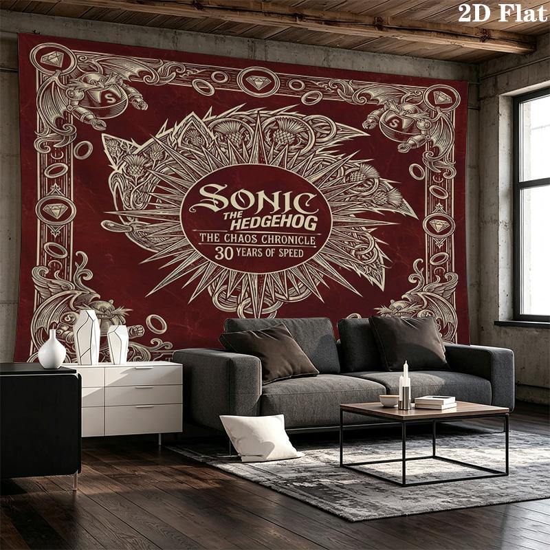 Sonic Hedgehog Wall Tapestry Aesthetic Wall Hanging Printed Fabric Blanket Decorative Tapestries For Bedroom Living Room Home Decor