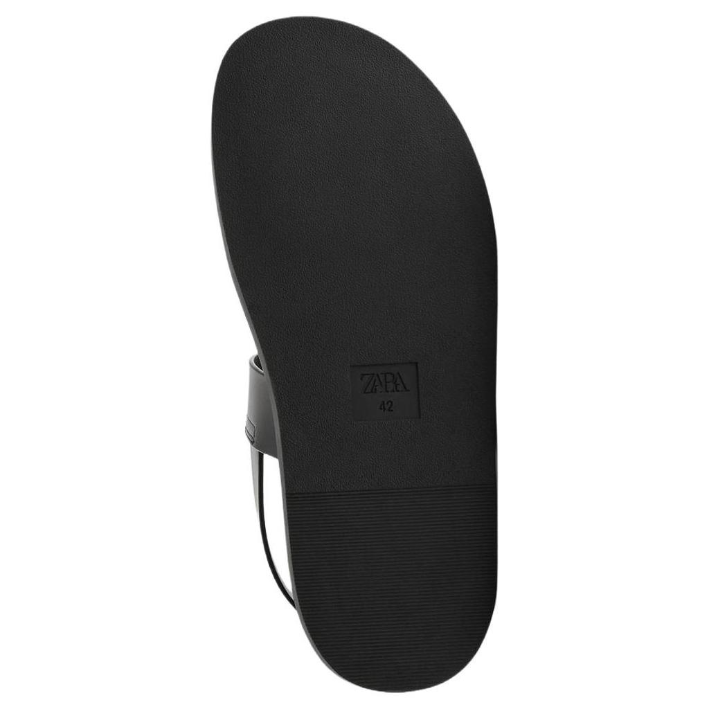 Zara Pu Comfortable Casual Versatile One Strap Sandals Men Sandals Black 2708620800