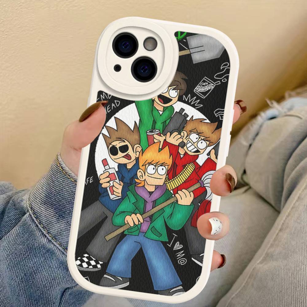Мультяшный Милый Чехол Для Телефона E-Eddsworlds Для IPhone 16 15 14 11 12 13 Pro Max Plus Задняя Кожаная Крышка