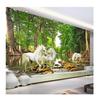Любой размер 3D фотообои фреска Лес Белая лошадь Природный пейзаж Обои Гостиная Спальня Фреска