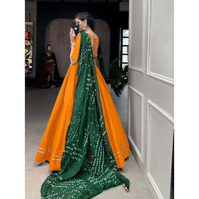 Женская особенная вискозно-хлопковая лехенга с отделкой готта-патти, специальная для Наваратри, вся лехенга-чоли, блузка без подкладки