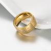 Oakky men's 10MM stainless steel Engraved Chinese Buddhist Wisdom Heart Sutra Mantra Prayer ring lucky protection amulet wedding ring gold size 14