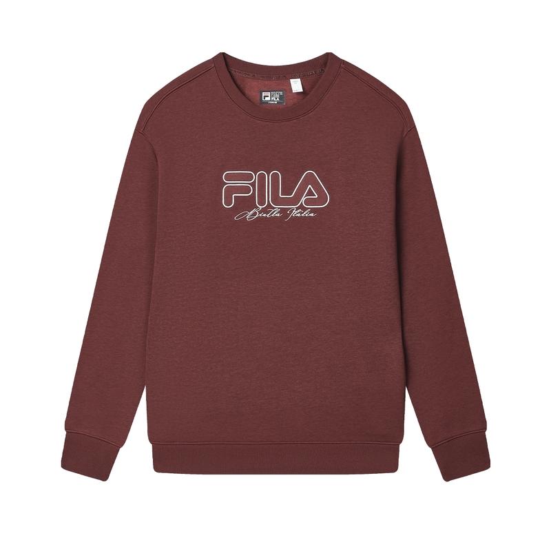 Fila Оригинальный свободный флисовый свитшот American Vintage, унисекс, винно-красный F51M449204F-WI