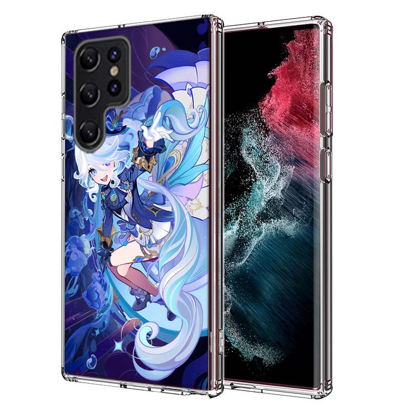 Cute Furina Genshin Impact Capa Phone Case For Samsung S26 Ultra S25 Edge Galaxy S23 S21 S20 S24 FE S22 S10 Plus Cover Clear TPU