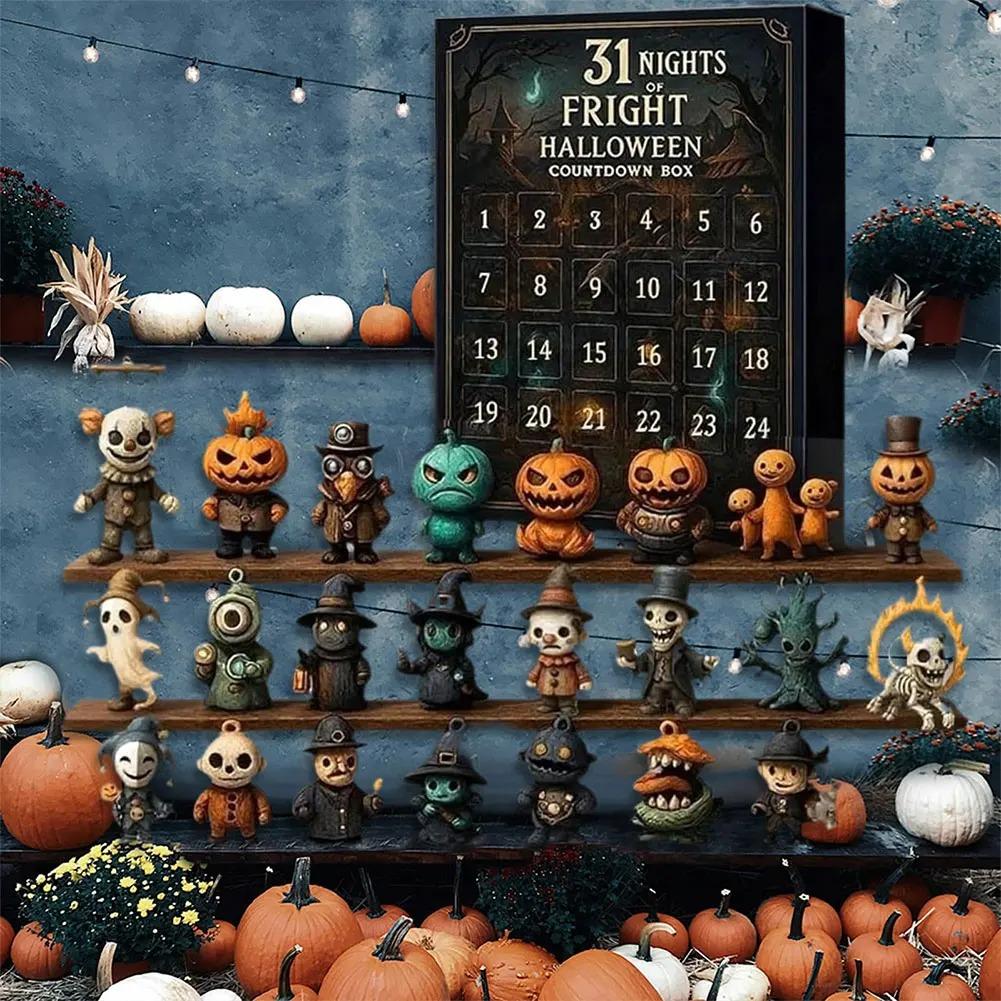 7/15/31-Day Halloween Countdown Calendar Halloween Advent Calendar with Collectible Eerie Figurines Surprise Box Halloween Gifts