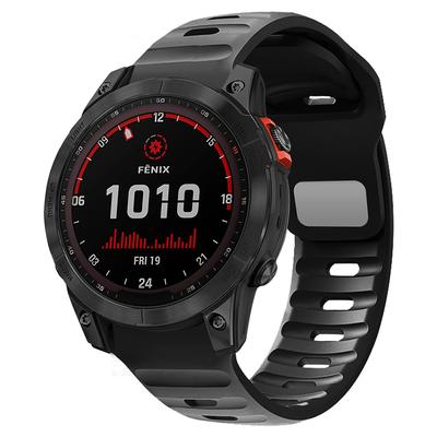 Для Garmin Fenix 7X Мягкий силиконовый ремешок для часов Регулируемый браслет на запястье Замена