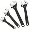 4pcs Adjustable Wrench Set Wrenches Sets: 6, 8, 10, 12 Inch Chrome Vanadium Steel for Automotive Plumbing and Household Repairs
