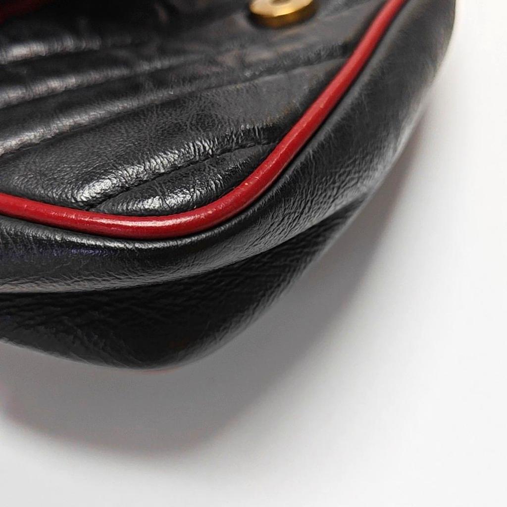 [Pre-Owned] Marmont Mini Logo Color-Blocked Chain Quilted Lambskin Shoulder Bag - Very Good #3IMND2