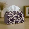1pc of Vintage Victorian-Style Tissue Box Cover Featuring a Botanical Design In Purple. It Is Made of High-Quality, Waterproof, Durable, And Lightweig