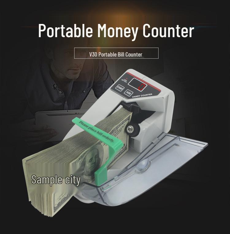 V30 Portable Handheld Multi-Currency USD Counter with Battery Adapter