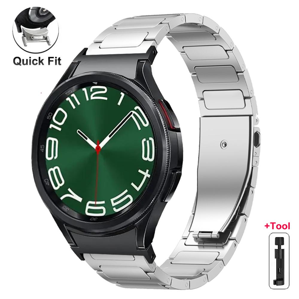Титановый ремешок Quick Fit для Samsung Galaxy Watch 7 6 5 4 40 мм 44 мм Роскошный браслет для GALAXY 6 Classic 43 мм 47 мм 5 Pro 45 мм