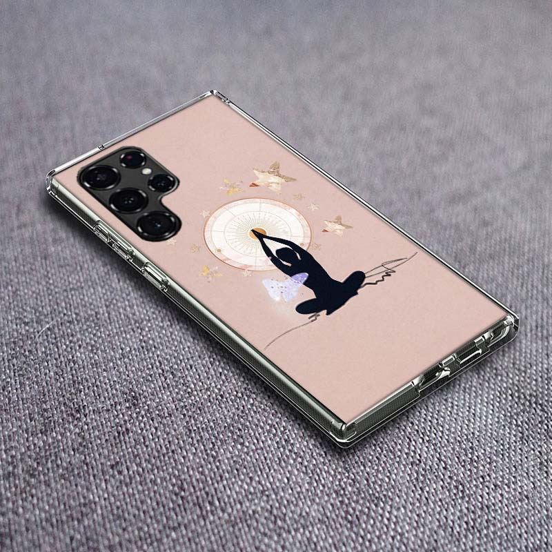Hot Sell Yoga Namaste Phone Case For Samsung Galaxy S24 S23 S21 S20 FE S22 S26 Ultra S25 Edge S10 Plus Cover Clear TPU Capa Shel