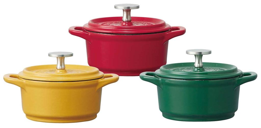 Кокотница Skater IH, совместимая с паприкой, 20 см, кастрюля, двуручная, для готовки, чугунная, эмалированная, красная, INCT20N-A