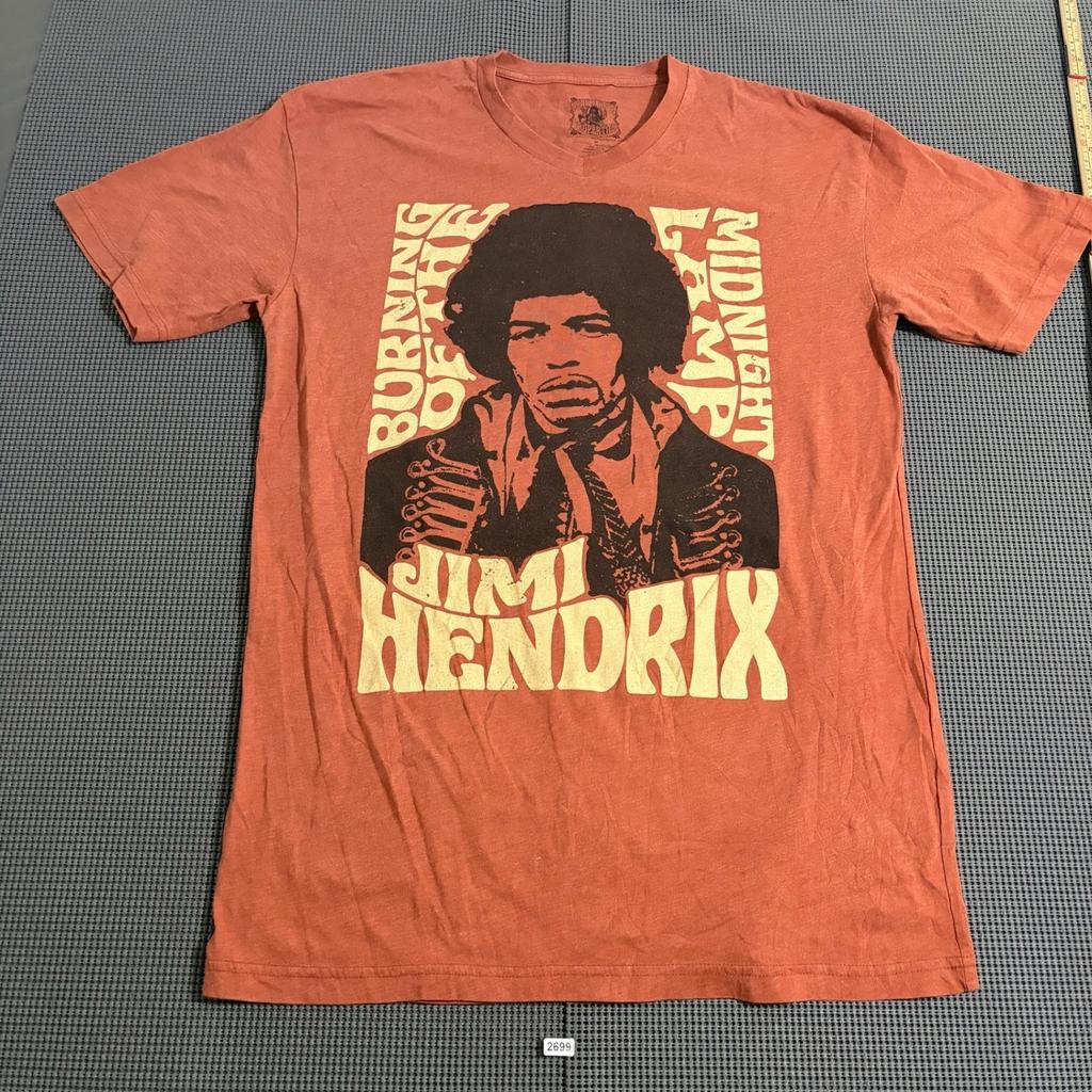 Purple Haze Properties Jimi Hendrix Graphic V-Neck T-Shirt Orange Mens Size M Unisex T-Shirt