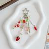 Acrylic Beads Flower Pendant Contrast Color Star Tassel Key Chain Beaded Hanging  Backpack Decor